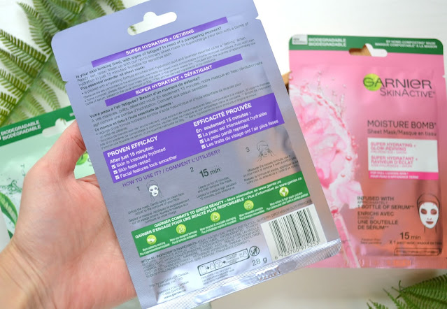 Garnier SkinActive Moisture Bomb Biodegradable Sheet Masks