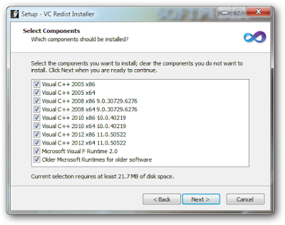 Install semua versi Microsoft Visual C++ Runtime sekali klik