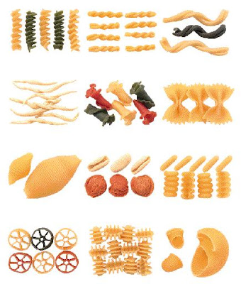 Poster of pasta shapes