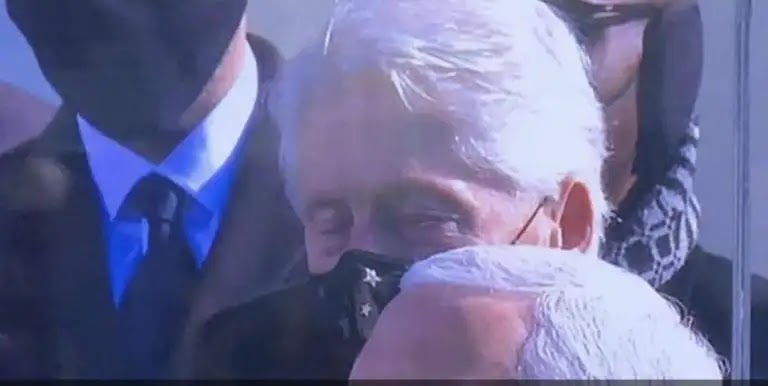 Bill Clinton sleeps during Biden's inauguration