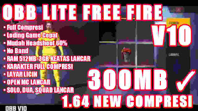 OBB LITE FREE FIRE BARU 1.64 OBB V10 | CARA ATASI LAG RAM 512MB, 1, 2, 3 GB