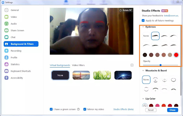 Cara Menggunakan Studio Effects di Zoom Meeting-7