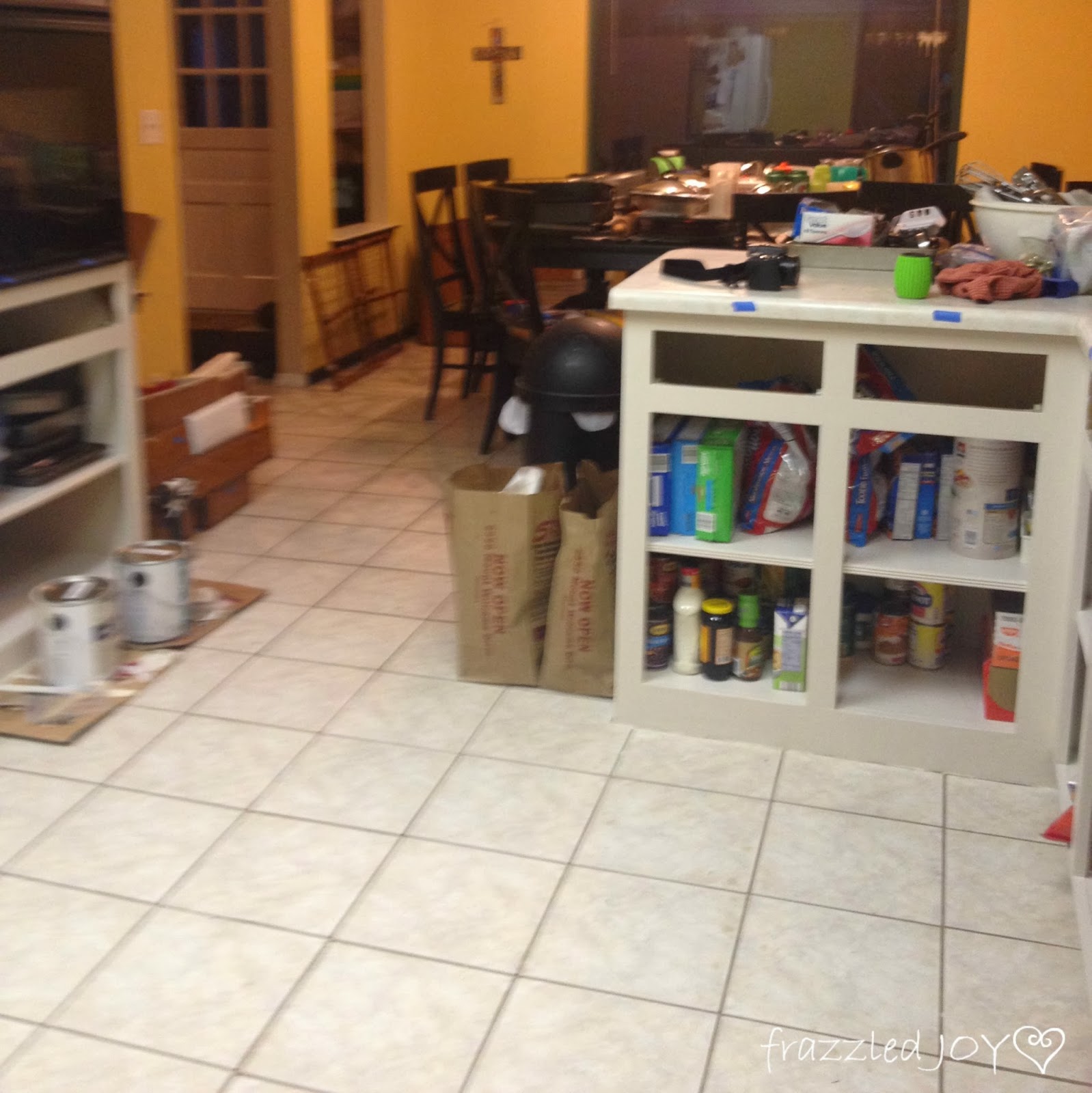 Kitchen cabinet frames only section of the kitchen cabinets. Sooo ready to be off the floor