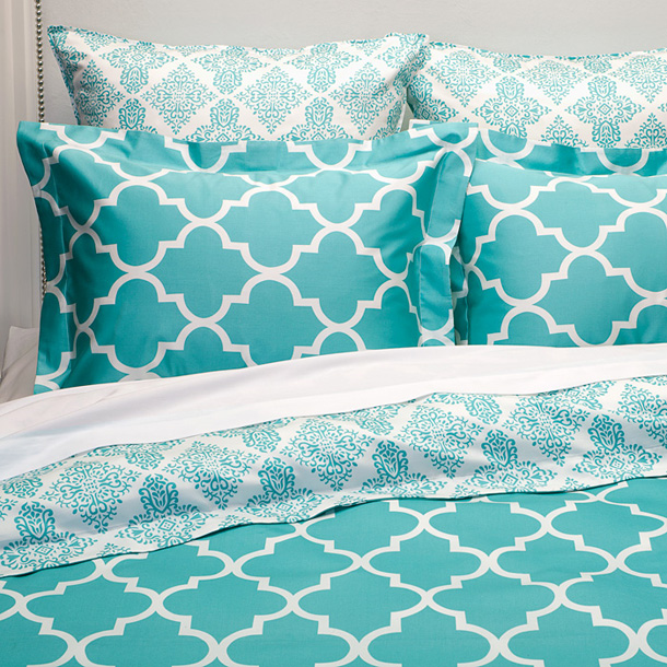 Gray and Turquoise Bedding