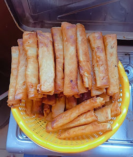 spring rolls after frying