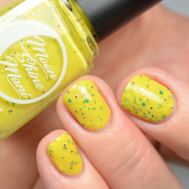 yellow glitter nail polish swatch