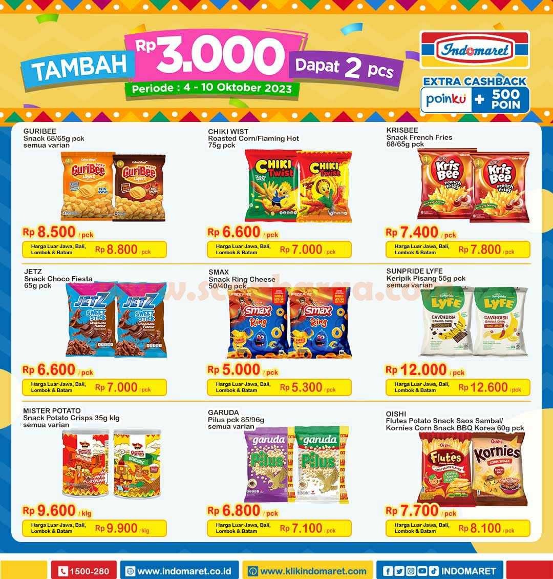 Promo INDOMARET TAMBAH +Rp 3.000 DAPAT 2 PCS 3