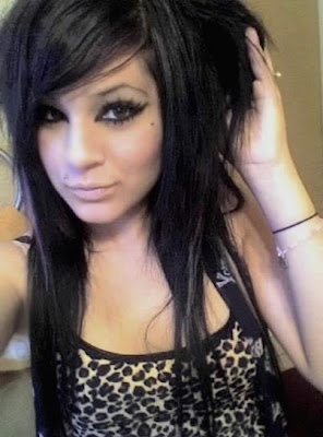 blonde and black emo hairstyles. Short Black Hair With Red Highlights
