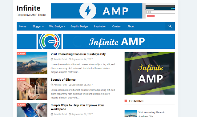 Infinite AMP Blogger Template homepage