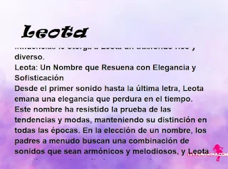 ▷ Significado del nombre Leota