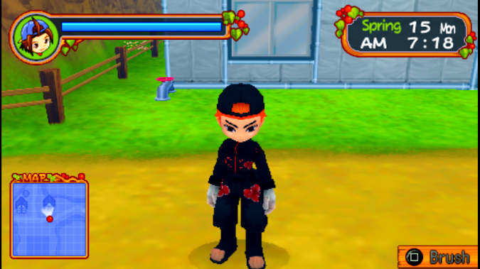 Mod Texture Player Character [Akatsuki Costume] Harvest Moon HOLV For PPSSPP