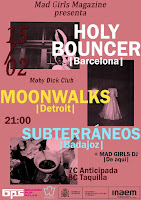 Concierto de Holy Bouncer, MoonWalks y Subterráneos en Moby Dick