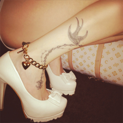 Feather Ankle Bracelet Tattoo