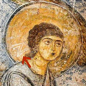 Affresco dell'Annunciazione - Grabriele dettaglio - XI secolo - Cattedrale di Santa Sofia - Kiev