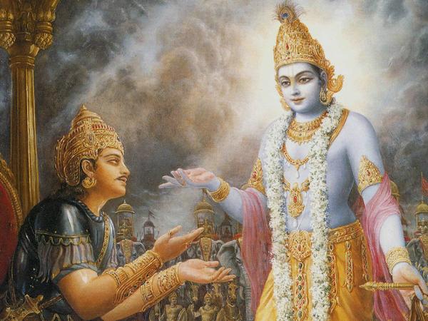 Krishna enlightens Arjuna and Us