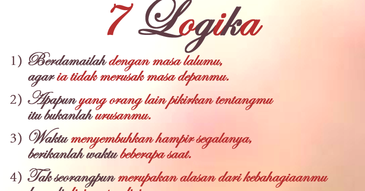 [Pepatah Bijak] 7 Logika - Pepatah Bijak - Kata Inspiratif 