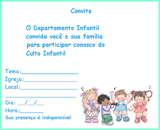 Ministerio Gospel Infantil: Convite para Culto Infantil