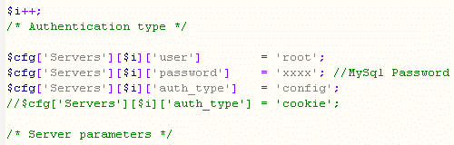 Disable phpMyAdmin Login Page