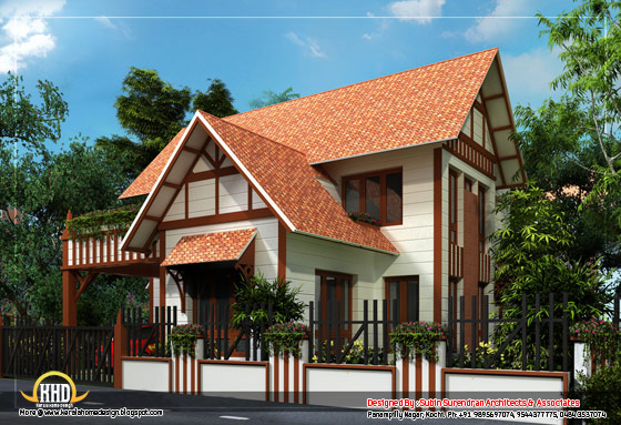European style home sloping roof - 2200 Sq.Ft.(204 Sq. M.)(244square yards) - February 2012
