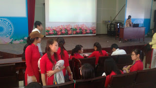 Vietnamese girls at school with Ao Dai