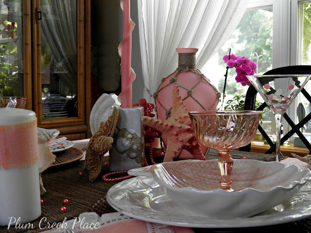 Plum Creek Place = Coral and pink Mermaid tablescape