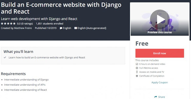 [100% Free] Build an E-commerce website with Django and React