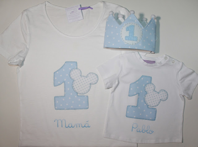 conjunto 1 año bebe y mamá