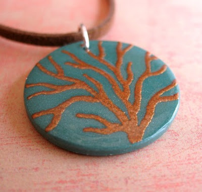 polymer clay, embossed