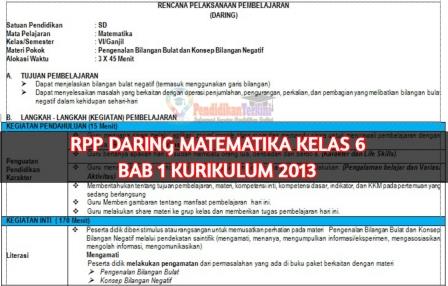 Download Rpp Daring 1 Lembar Matematika Bab 1 Kelas 6 Semester 1 Pendidikanterkini