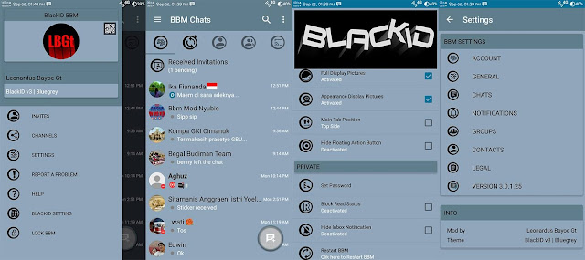 Download BBM Mod Black ID Blue Grey Edition