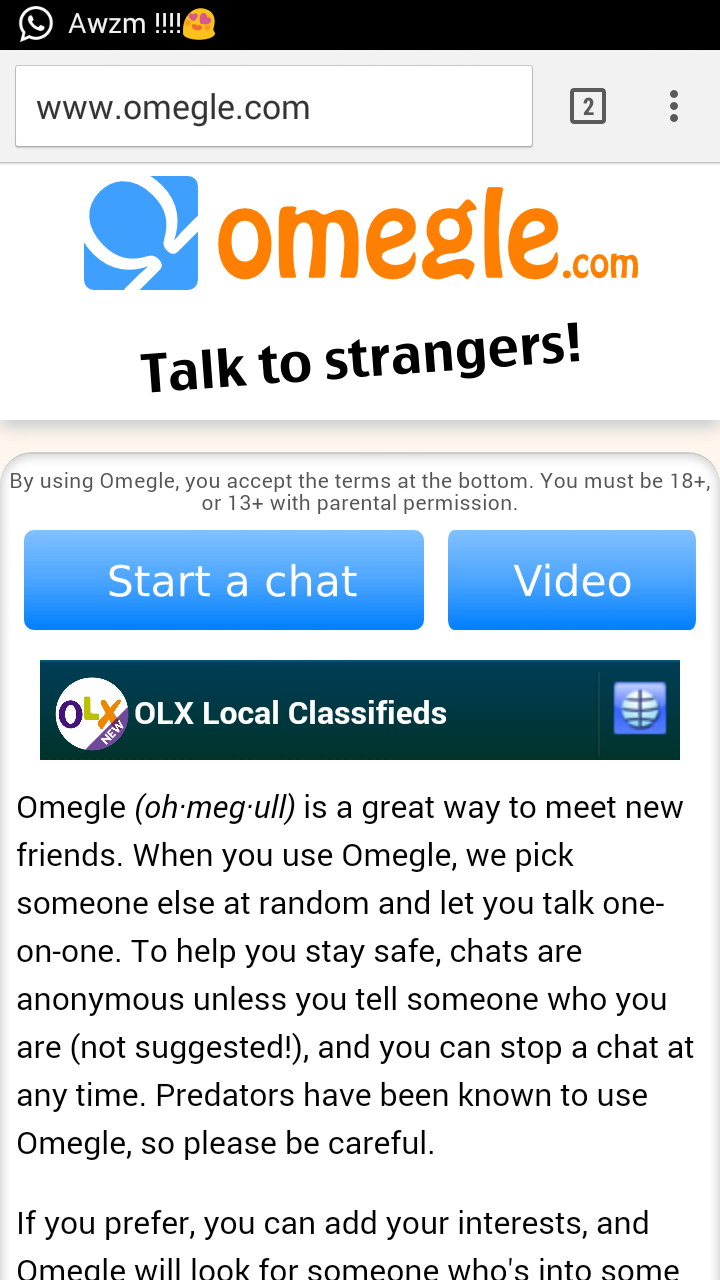Omegle chat video android