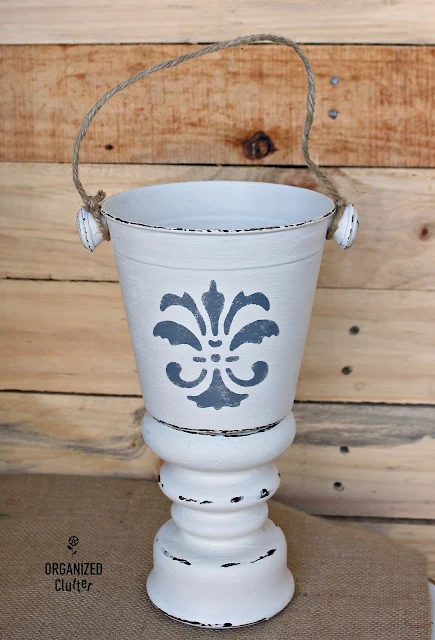 DIY Planter Urn from Thrift Shop Parts organizedclutter.net