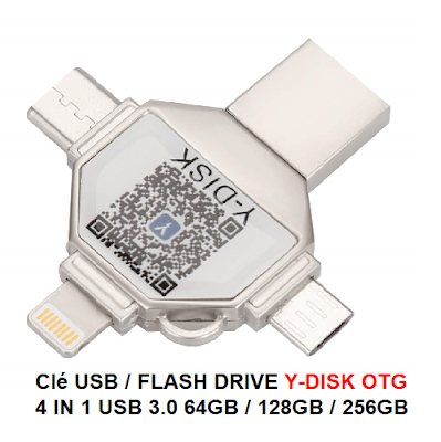 Clé USB  Y-Disk OTG 64GB / 128GB / 256GB  flash drive 4 en 1 USB 3.0 pour iPhone / iOS / Type C / Android / PC... a vendre