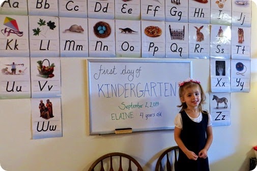 Elaine's First Day of Kindergarten