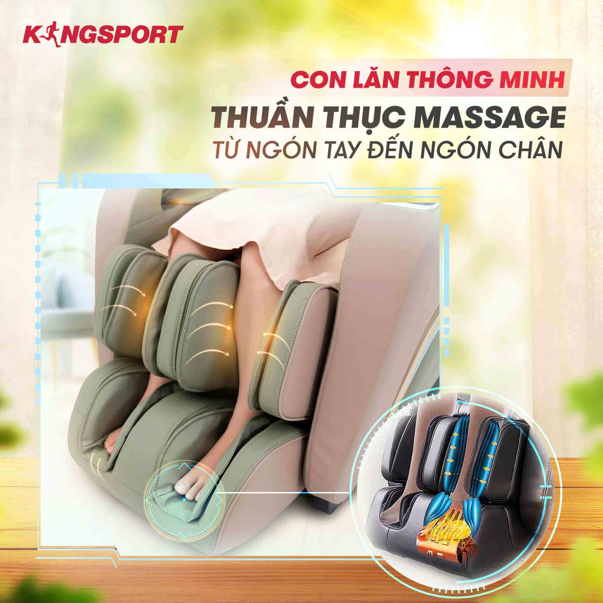 GHẾ MASSAGE KINGSPORT G60 - GREEN