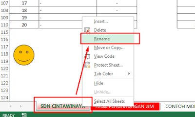 mengganti nama/me rename sheet