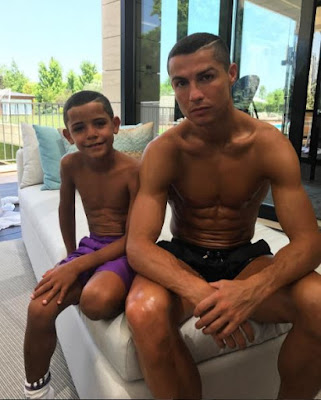 Ronaldo Shares Pose With His Son In Matching Haircuts