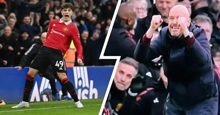 Caught on camera: Erik ten Hag's reaction to Alejandro Garnacho's goal vs Leeds