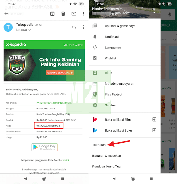 Cara menukarkan kode voucher Google Play