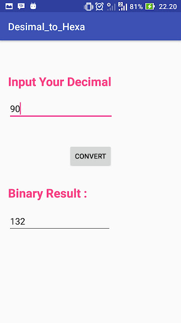 Konversi Bilangan Desimal Ke Hexadesimal Pada Android Studio