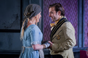 Victoria Simmons as Angelina and Nico Darmanin as Prince Ramiro in La Cenerentola at Opera Holland Park. Photographer Robert Workman