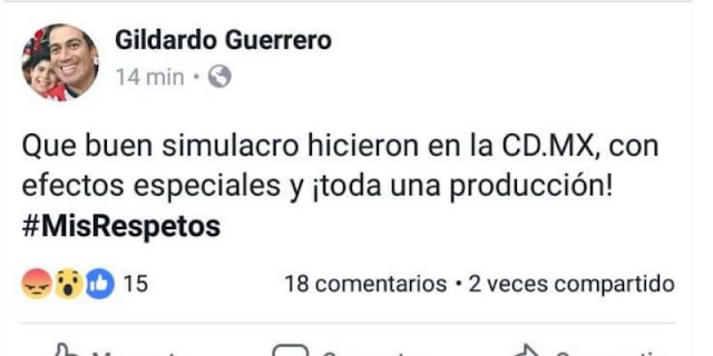 Diputado del PAN se burla de terremoto en la CDMX