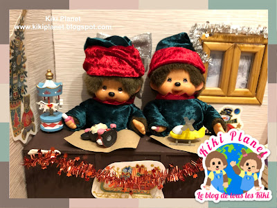 kiki monchhichi sanra claus elves christmas noël lutins tales contes cute