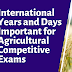 International Years and Days | General Agriculture Notes for IBPS-AFO, BHU, UPCATET, MCAER and other Agricultural Competitive Exams