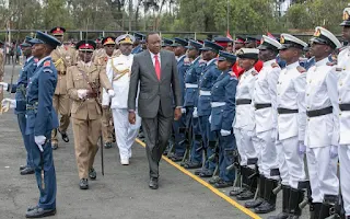 President Kenyatta at Lanet barracks.