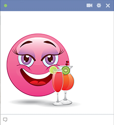 Girl emoji drinking cocktails