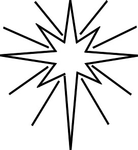 Christmas star ornament glowing coloring page for children