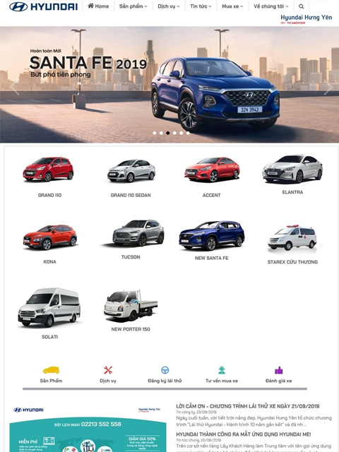 Website cty Hyundai Hưng Yên - Đại lý ủy quyền của TC Motor