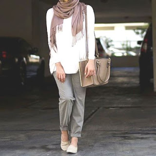 classic casual hijab outfit, Hijab spring street fashion