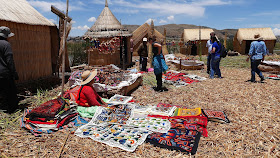 Shopping at the Floating Islands of Uros, Lake Titicaca, Peru